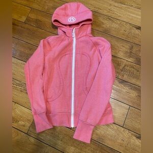 Lululemon Athletica passion pink wee stripe scuba Hoodie hoody